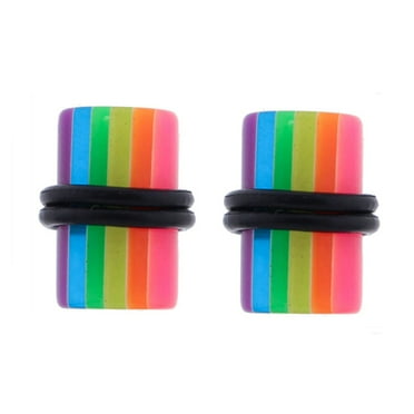 Details about / 20PC Plugs Single Flare Acrylic Ear Gauges Expander O-Ring Piercing Jewelry E559